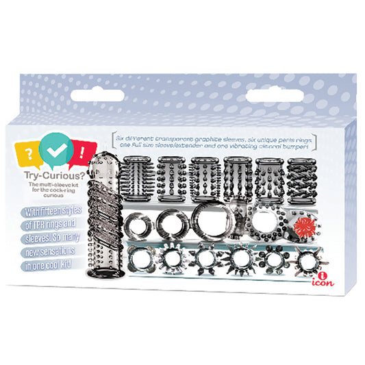 Try-Curious Cock Ring And Sleeve Set Of 15