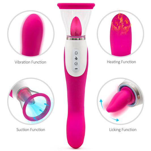 Fashion Sexy G Spot Female massage jacket 2 in 1 Clitoral Stimulation Rose Shape toy for Women Funny Suction Licking Toys Women Suck Clitoral Sucking toy for Women Couple T-shirt