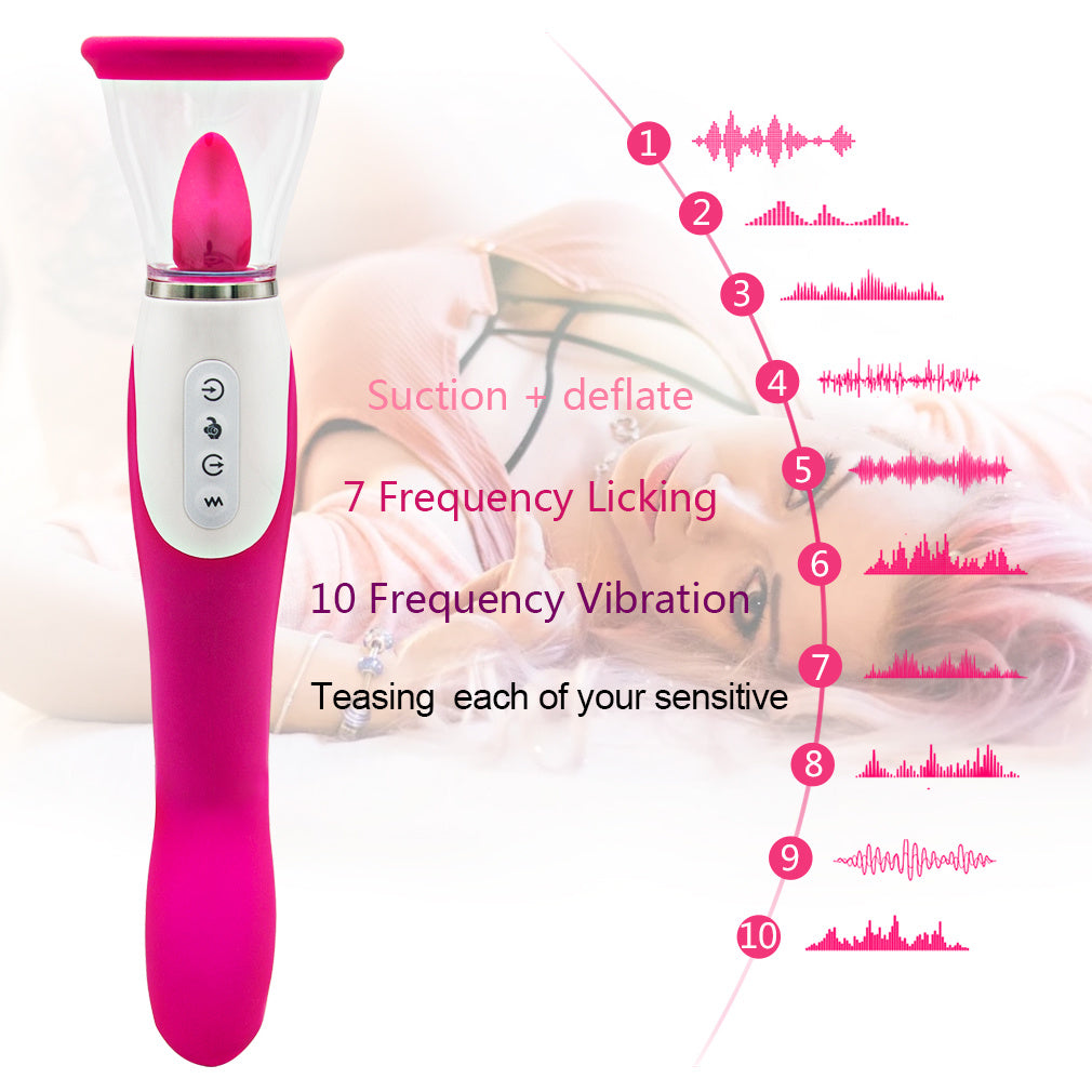 Fashion Sexy G Spot Female massage jacket 2 in 1 Clitoral Stimulation Rose Shape toy for Women Funny Suction Licking Toys Women Suck Clitoral Sucking toy for Women Couple T-shirt