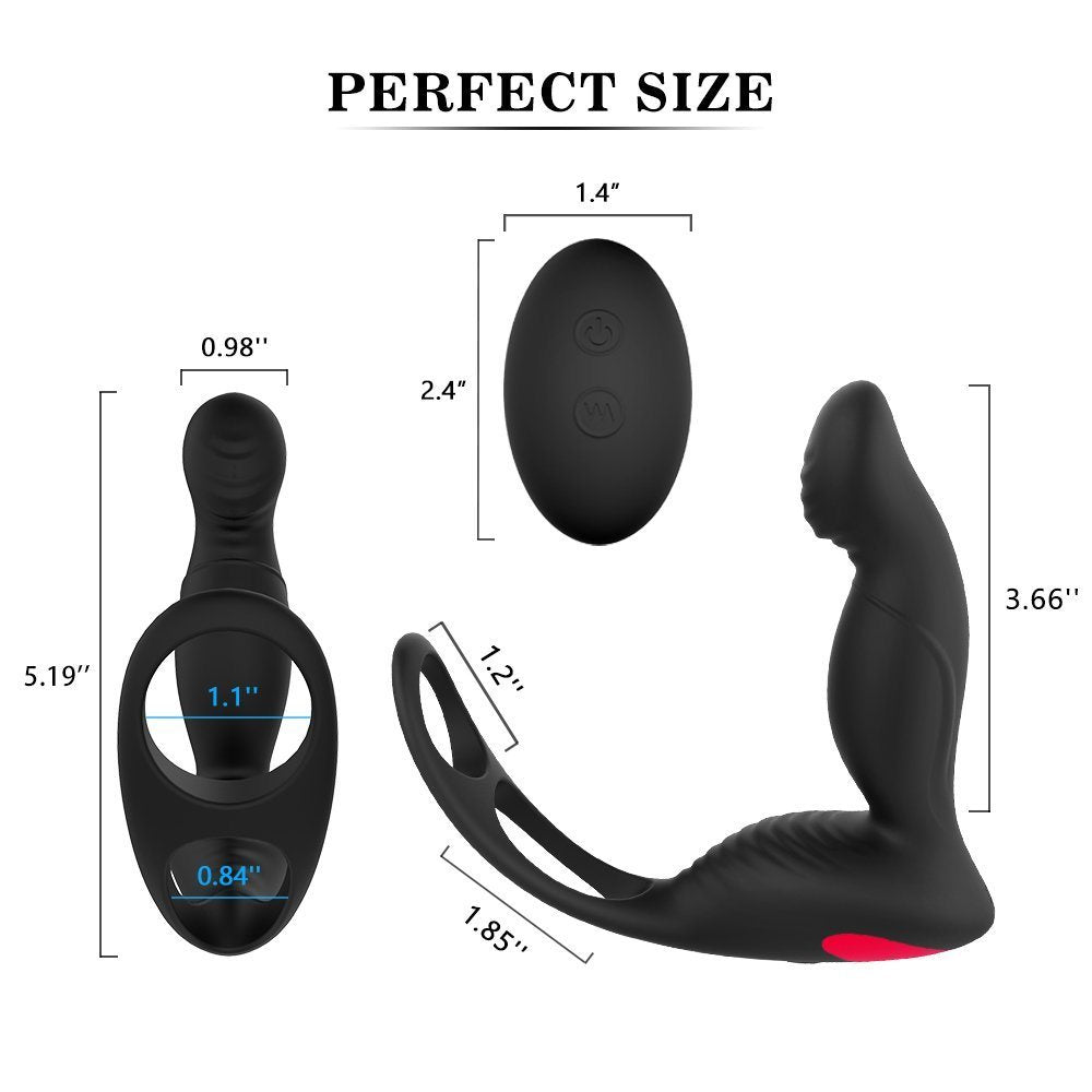 10 Speeds and Patterns Electric Massager for Man,Waterproof Rechargeable Prostrate Prostata Stimulator Toy,Whisper Quiet