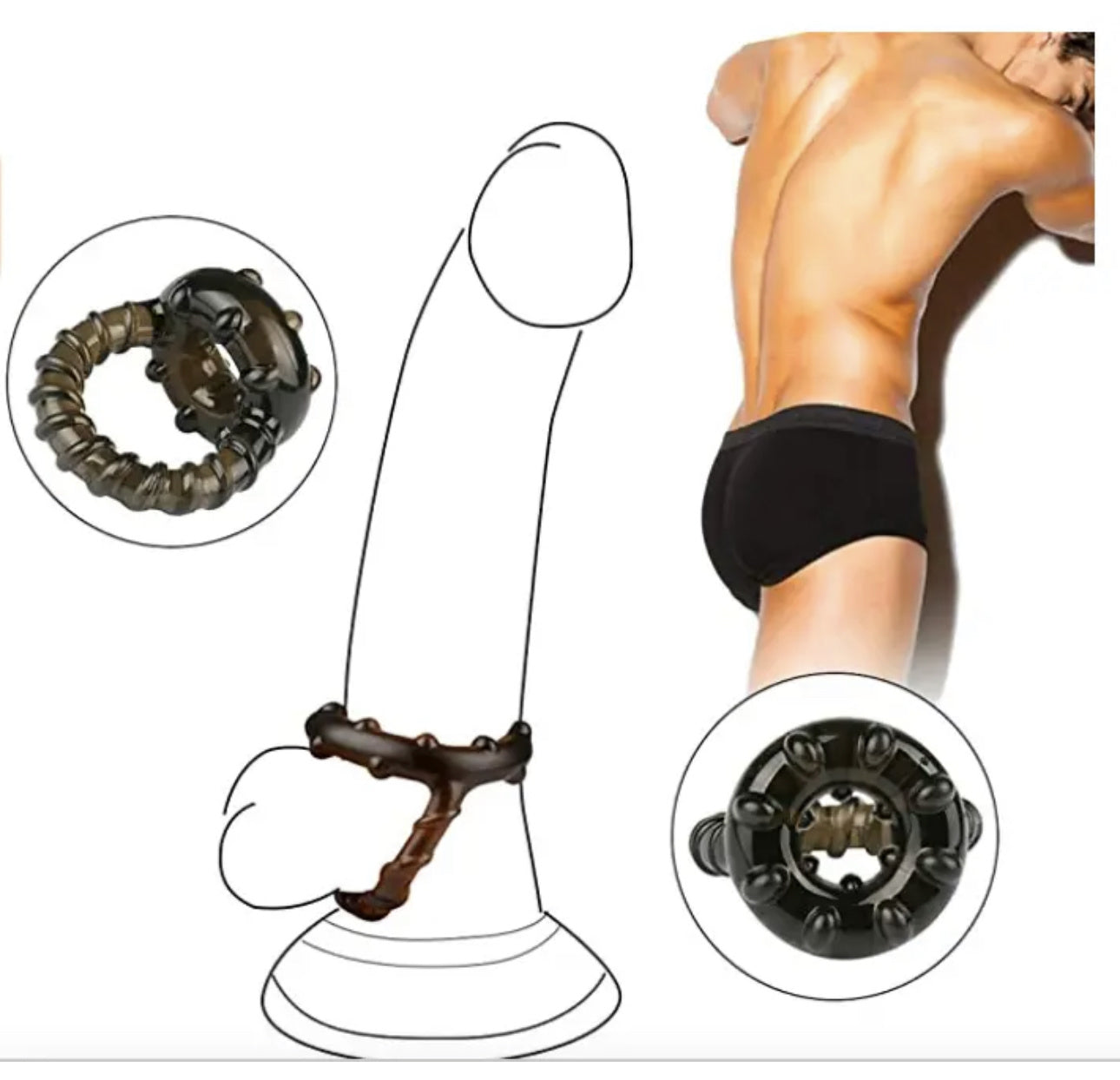 Male Enhancer Ejaculation Delay Penis RiNG Cock Rings For Man Erection