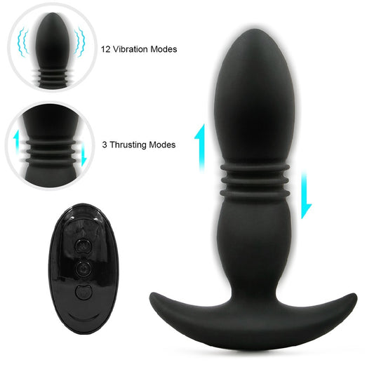 Anal Bead 10 Modes Adult Sex toys with Remote Control -Anal Stimulator Vibrating Anus Plug for Men; Women and Couples Butt Plug; Soft Silicone Anal Plug Sex Toy for Men; Women and Couple