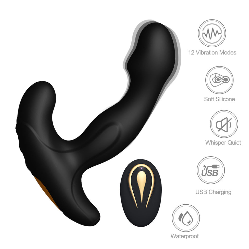 Flapping Anal Vibrator with Remote Control;  Prostate Massager Adult Sex Toys for Men Anal Vibrator Prostate Massager;  Remote Control Sex Toy with 12 Vibrating Modes;  Butt Plug for Men Couples