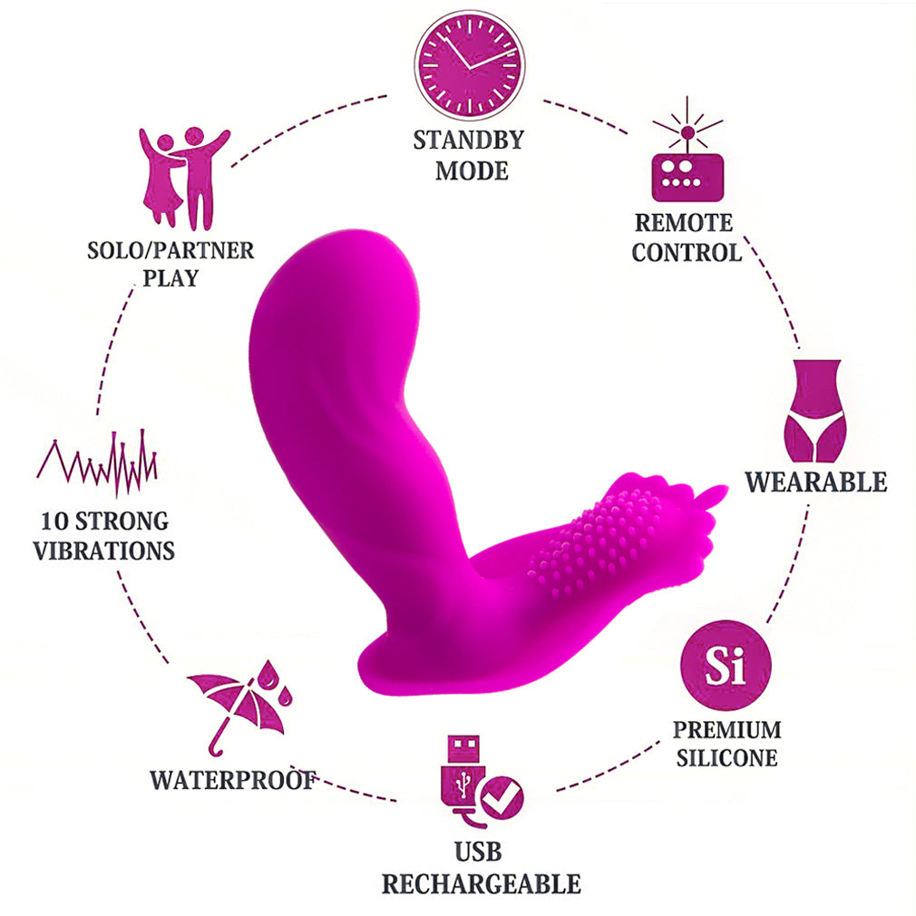 10 Vibration Modes Vibration Panty Vibrator for Women Waterproof Smooth Silicone Stimulator USB Rechargeable Portable Electric Dual Motor Silent Underwear G spot Vibrator